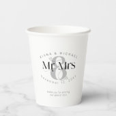 Decorative Modern Wedding Mr. & Mrs. ID887 Pappbecher (Rückseite)