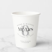 Decorative Modern Wedding Mr. & Mrs. ID887 Pappbecher (Vorderseite)