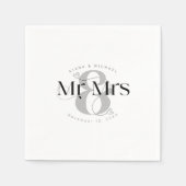 Decorative Modern Wedding Mr Mrs ID887 Serviette (Vorderseite)