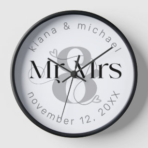 Decorative Modern Wedding Mr. & Mrs. ID887 Uhr