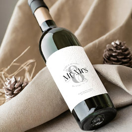 Decorative Modern Wedding Mr. & Mrs. ID887 Weinetikett