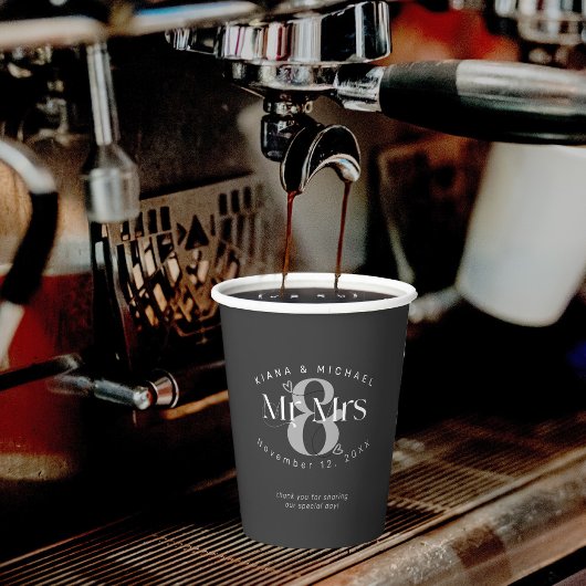 Decorative Moderne Hochzeit Mr. & Mrs. Bk ID887 Pappbecher