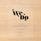 Decorative Moderne Wedding ID887 Acryleinladungen (Vorderseite)