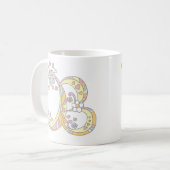 Decorative Monogram B Herz und Blume Tasse (Vorderseite Links)