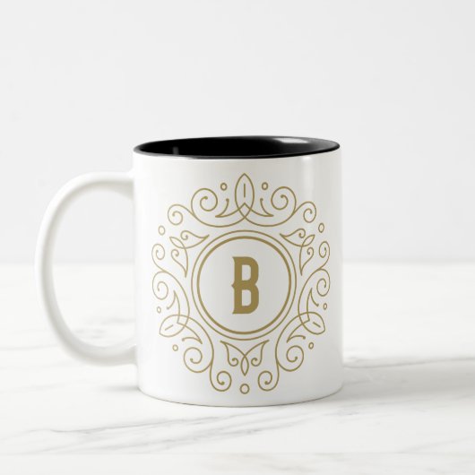 Decorative Monogram B Zwei-Tone-Tasse Zweifarbige Tasse (Links)