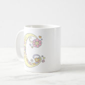 Decorative Monogram C Herz und Blume Tasse (Vorderseite Links)