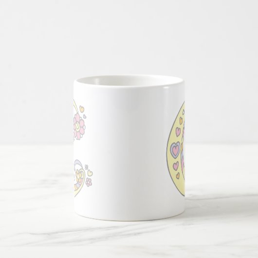 Decorative Monogram C Herz und Blume Tasse (Mittel)