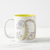 Decorative Monogram D Herzen und Blume Tasse (Links)