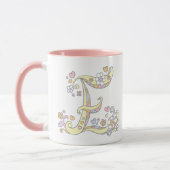 Decorative Monogram E Herz und Blume Tasse (Links)