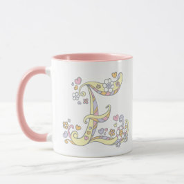 Decorative Monogram E Herz und Blume Tasse