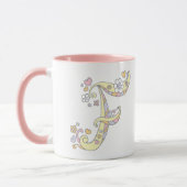 Decorative Monogram F herzen und Blume Tasse (Links)