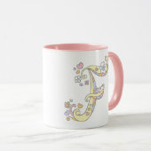 Decorative Monogram F herzen und Blume Tasse (VorderseiteRechts)