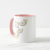 Decorative Monogram F herzen und Blume Tasse (Vorderseite Links)