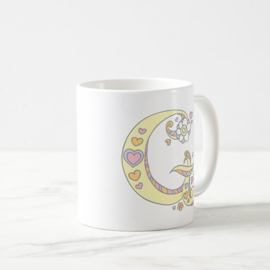 Decorative Monogram G Herz und Blume Tasse (VorderseiteRechts)