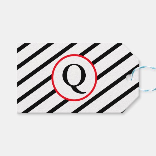 Decorative Monogram Geschenkanhänger (Vorderseite (Horizontal))