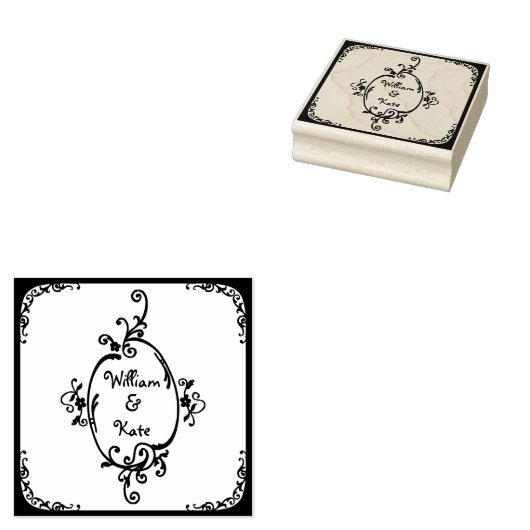 Decorative Monogram Gummistempel (Stempel)