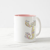 Decorative Monogram J Herz und Blume Tasse (VorderseiteRechts)