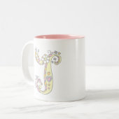 Decorative Monogram J Herz und Blume Tasse (Vorderseite Links)