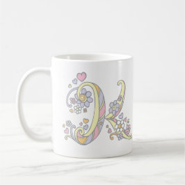 Decorative Monogram K Herz und Blume Tasse