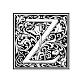 Decorative Monogram Letter Z Gummistempel (Prägung)