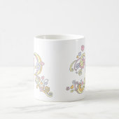 Decorative Monogram R Herz und Blume Tasse (Mittel)