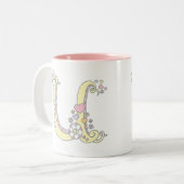 Decorative Monogram U Herz und Blume Tasse (Vorderseite Links)