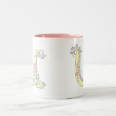 Decorative Monogram U Herz und Blume Tasse (Mittel)