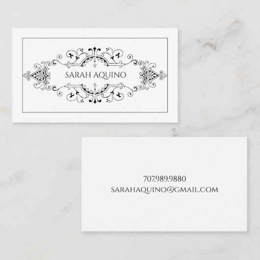 Decorative Monogramm-Banner Telefonnummerkarte (Vorne/Hinten)