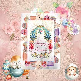 Decorative Ostereier Bunny Bird Floral Card Einladung