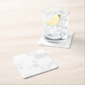 Decorative, Pale Grey Paper Coaster Rechteckiger Pappuntersetzer (Vor Ort)
