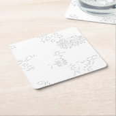 Decorative, Pale Grey Paper Coaster Rechteckiger Pappuntersetzer (angewinkelt)