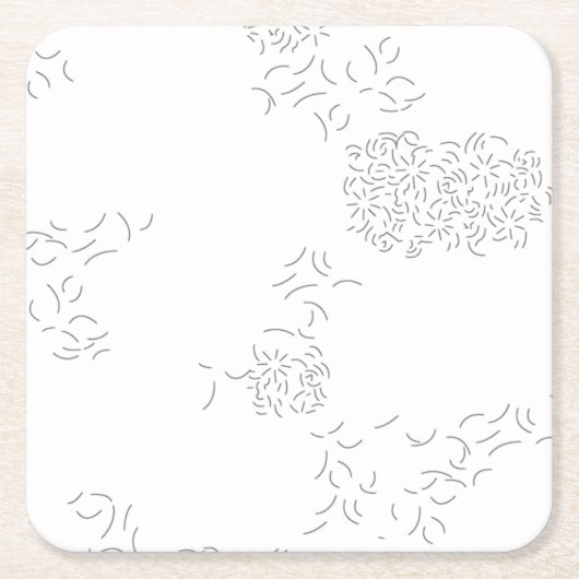 Decorative, Pale Grey Paper Coaster Rechteckiger Pappuntersetzer (Vorderseite)