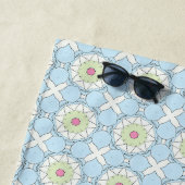 Decorative pastel blue geometric patterned  strandtuch (Beispiel)