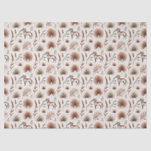 Decorative pattern featuring brown deer seidenpapier (Vorderseite)