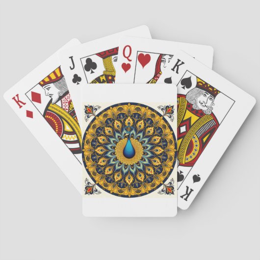 Decorative peacock bird on white spielkarten (Rückseite)