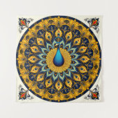 Decorative peacock bird on white wandteppich (Vorderseite)