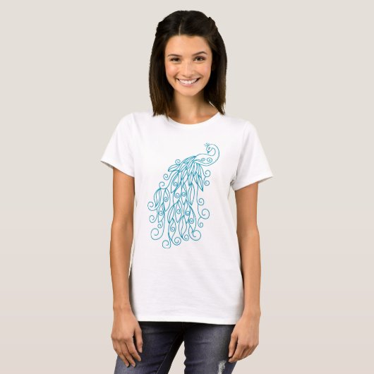 Decorative Peacock Design Women's T-Shirt (Vorne ganz)