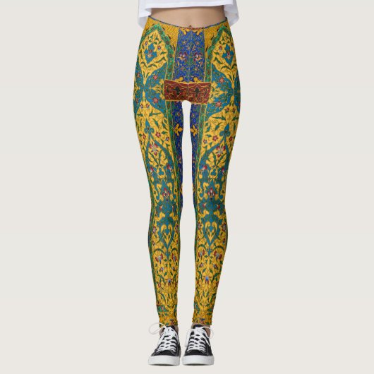 Decorative Persian Intricate Floral Pattern Leggings (Vorderseite)