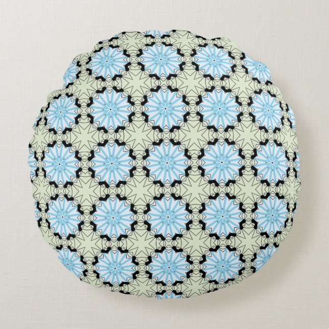 decorative pillow featuring a geometric pattern rundes kissen (Vorderseite)