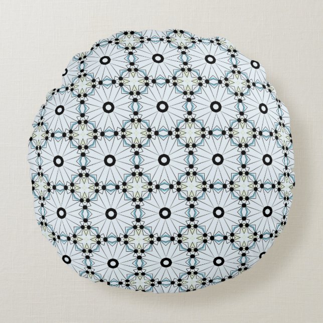 decorative pillow featuring a geometric pattern rundes kissen (Vorderseite)