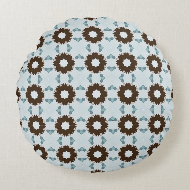decorative pillow featuring a geometric pattern rundes kissen (Vorderseite)