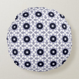 decorative pillow featuring a geometric pattern rundes kissen