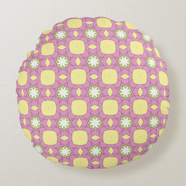 decorative pillow featuring a geometric pattern rundes kissen (Vorderseite)