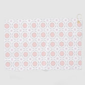 Decorative pink geometric mandala patterned golfhandtuch (Horizontal)