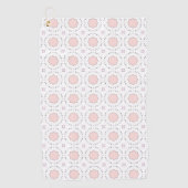 Decorative pink geometric mandala patterned  golfhandtuch (Vorderseite)