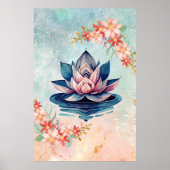 Decorative Pink Green Purity Lotus Poster (Vorne)