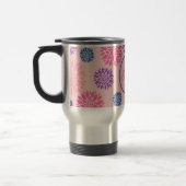 Decorative Pink Purple Blue Floral Personalised Reisebecher (Links)