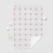 Decorative pink star geometric patterned golfhandtuch (Insitu)