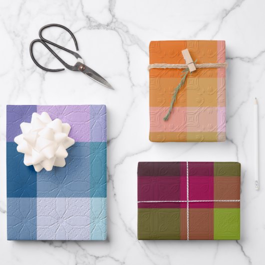  Decorative Plaid Geschenkpapier Set (Vorderseite)