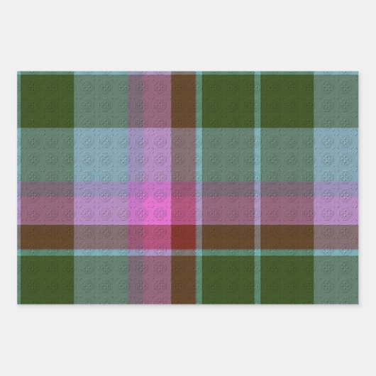 Decorative Plaid Geschenkpapier Set (Vorderseite)